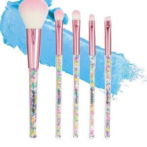Colorful Makeup Brush Set with Pink Handles